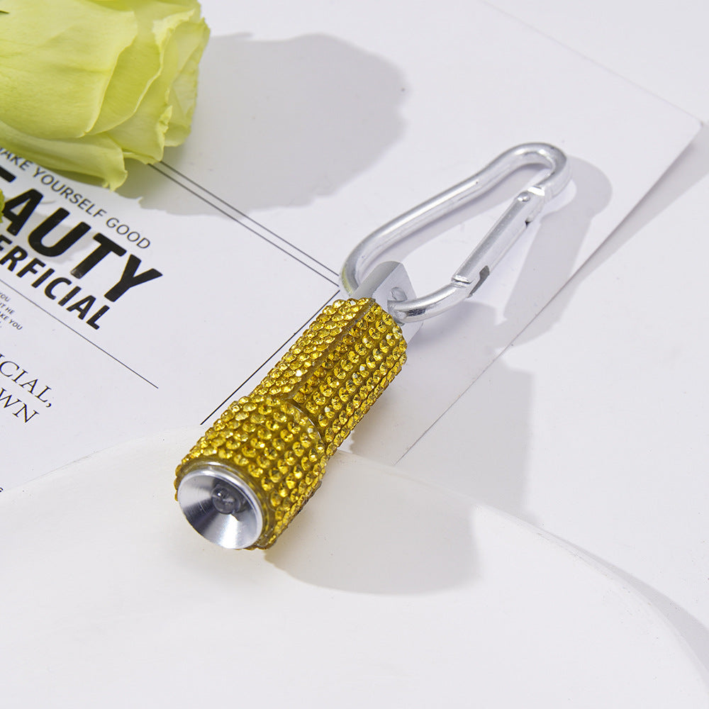 Wholesale Rhinestone Mini LED Flashlight Carabiner Flashlight Keychain
